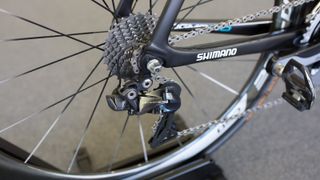 The bike features Dura-Ace 9150 shifting