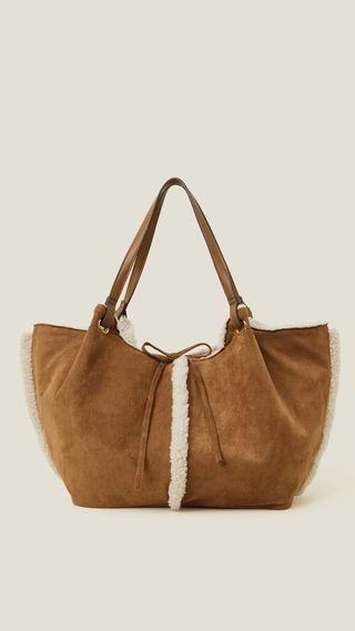 M&S reversible shearling tote bag