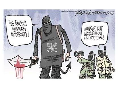Editorial cartoon world ISIS YouTube