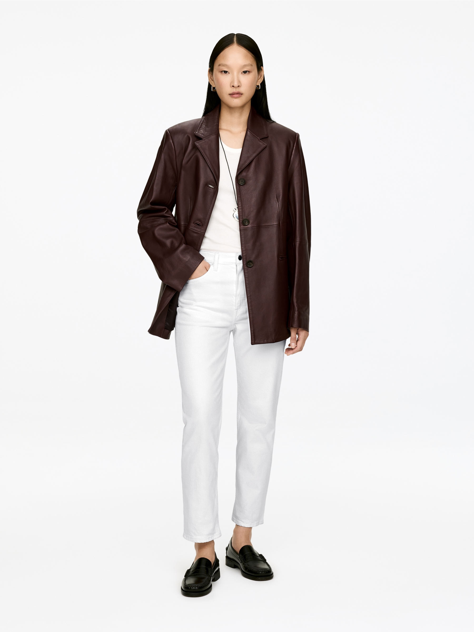 Jade Cropped Slim Jeans &ndash; White &ndash; Women &ndash; Arket Gb