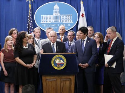 Jerry Brown and lawmakers.