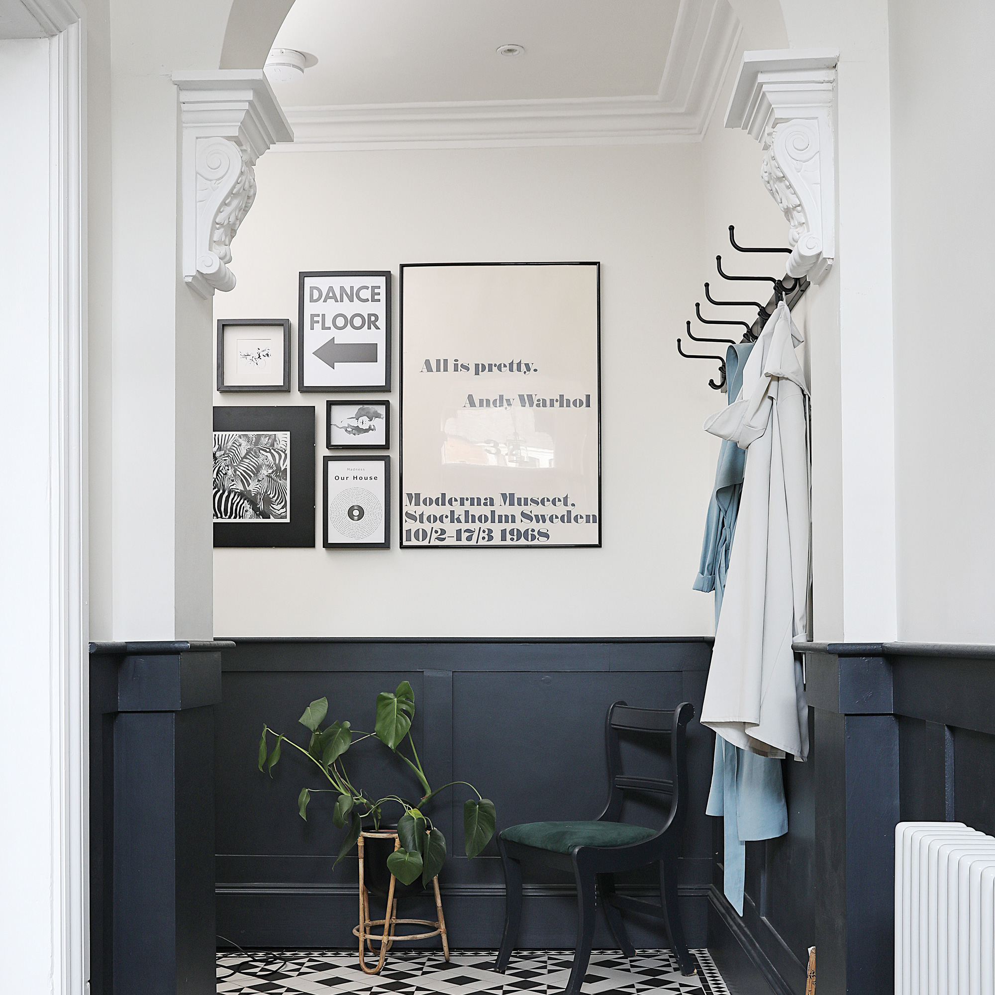 Victorian property revamp monochrome hallway