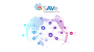 The logo for the SAVe Ambassador Program showing a map of the world in blue and red.