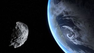 An asteroid zooms past Earth