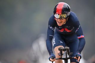 Britains Geraint Thomas competes in the final stage 161 km time trial Fribourg to Fribourg during the Tour de Romandie UCI World Tour 2021 cycling race on May 2 2021 in Fribourg Photo by Fabrice COFFRINI AFP Photo by FABRICE COFFRINIAFP via Getty Images