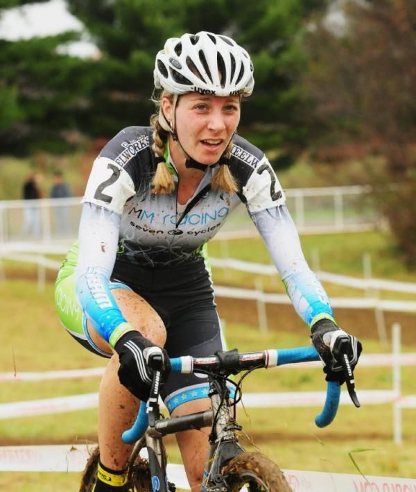 Maureen Bruno Roy (MM Racing p/b Seven Cycles) riding in fifth position.