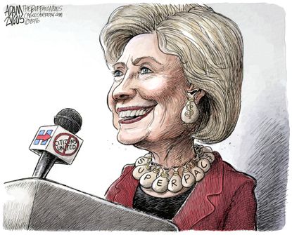 Political Cartoon U.S. Hillary Super-PACs 2016