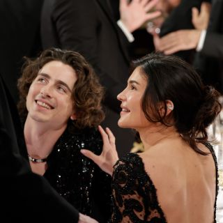 Kylie Jenner and Timothee Chalamet at the 2024 Golden Globes