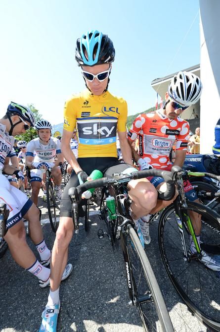 Chris Froome and Thomas Damuseau at the start