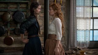 Vanessa Kirby and Katherine Waterston in The World to Come