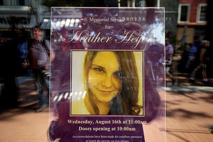 A poster for Heather Heyer's memorial service.