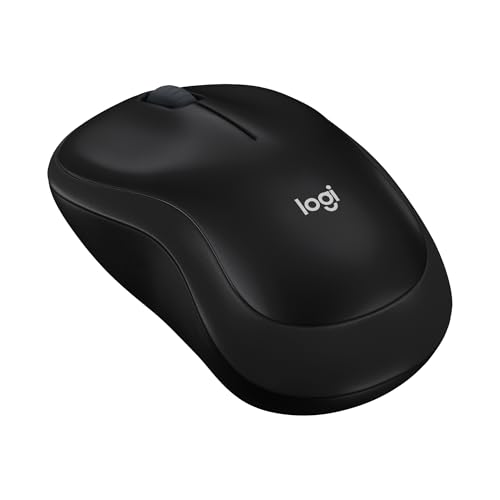 Logitech M185 Compact Ambidextrous Wireless Mouse With Rubber Grips - Black