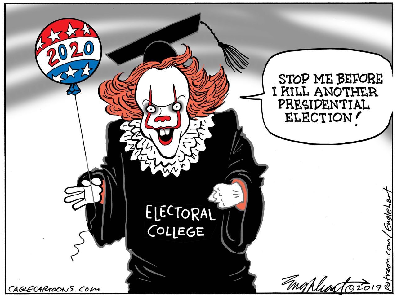 Political Cartoon U.S. Pennywise It Electoral College 2020 Election