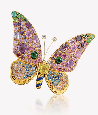 Butterfly dotted with precious gems