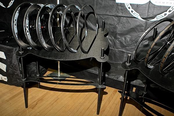 Edge Composites was on hand with its diverse array of carbon rims and components&hellip; not to mention a carbon display stand!