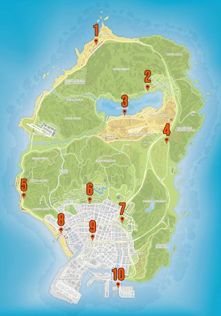 GTA Online Crime Scene locations map
