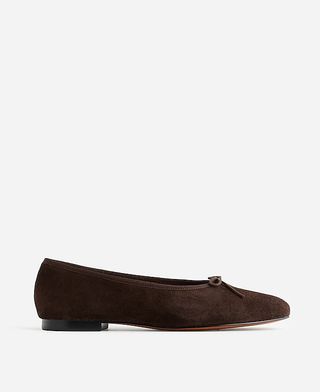 Madewell, Sepatu Balet April Flats dalam Warna Carob Gelap