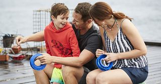 Duncan Stewart, Caroline Stewart and Bryce go family fishing in Home And Away.