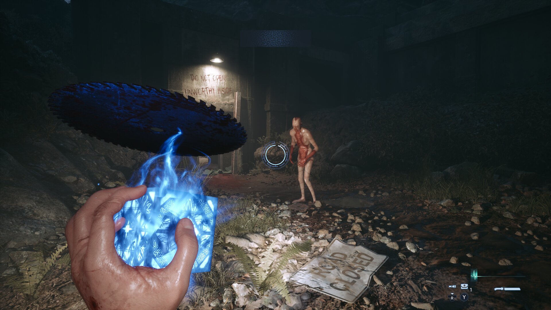 Hellraiser Revival screenshot of a combat encounter using telekenesis