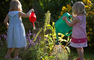 Children gardening