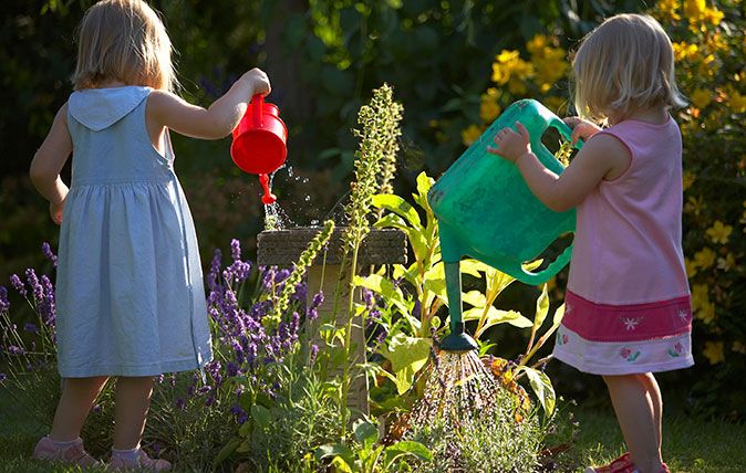 Children gardening