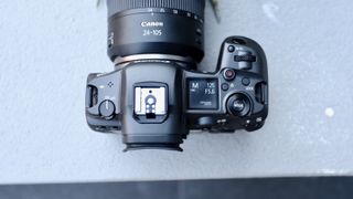 Canon EOS R5 top display for shooting info