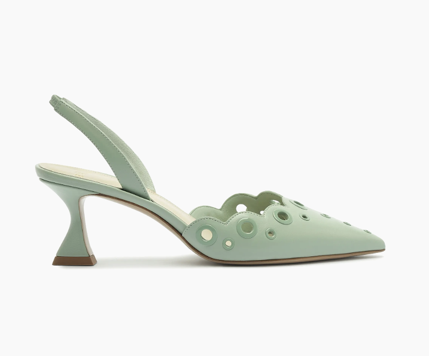 Alexandre Birman, Miley 60mm Eyelet Leather Slingback Pumps