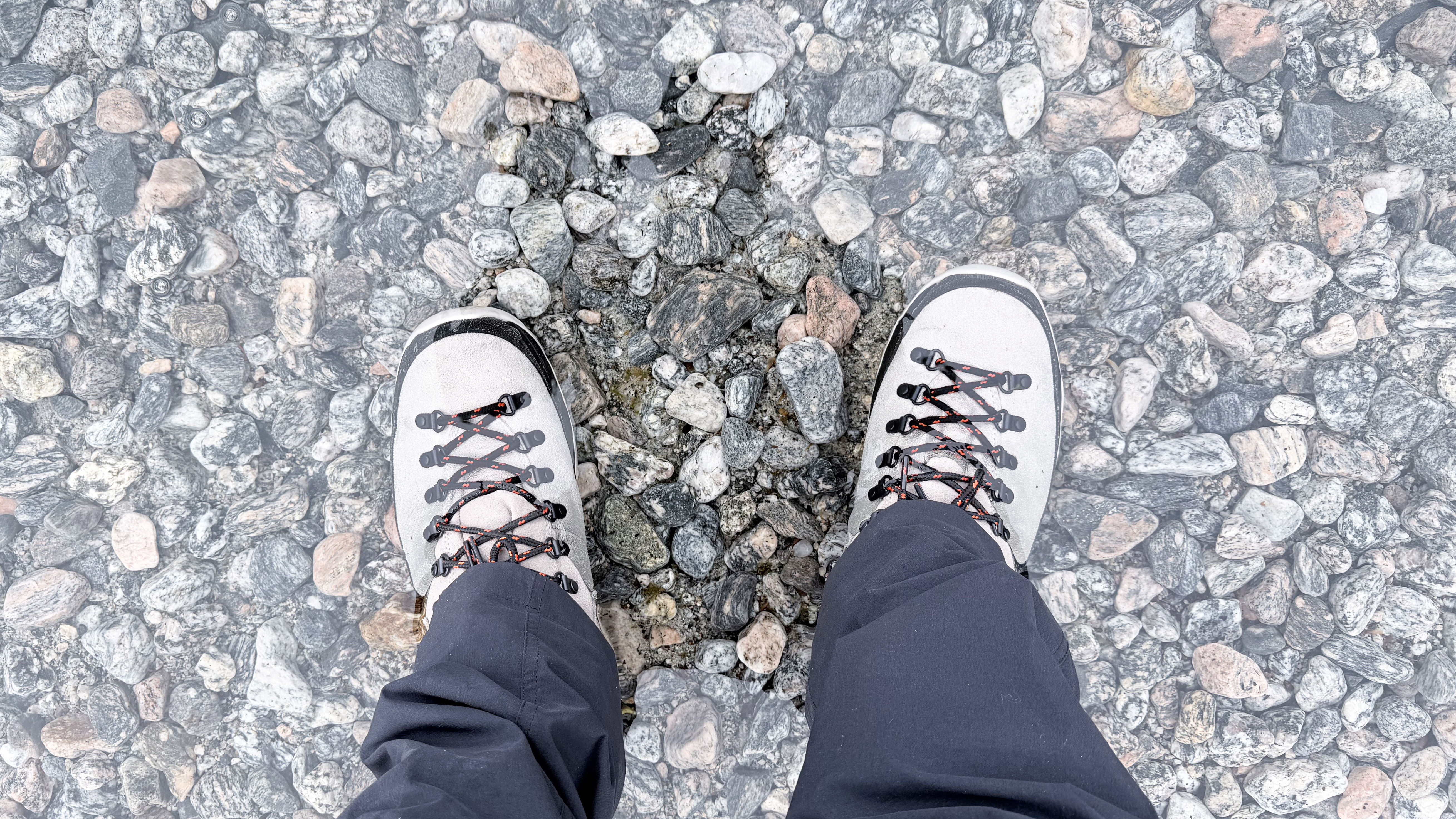 The Columbia Newton Alpine boots being worn in water