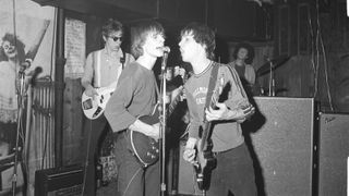 Television perform live at CBGB's in New York in 1975 L-R Richard Hell, Tom Verlaine, Richard Lloyd, Billy Ficca (drums)