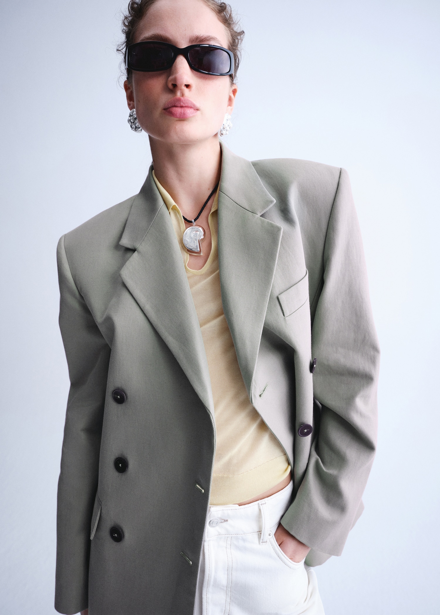 Double-Breasted Blazer With Button Closure - Women | Mango United Kingdom