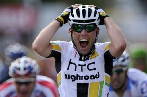 Mark Cavendish (HTC Highroad) wins stage 7 of the Tour de France