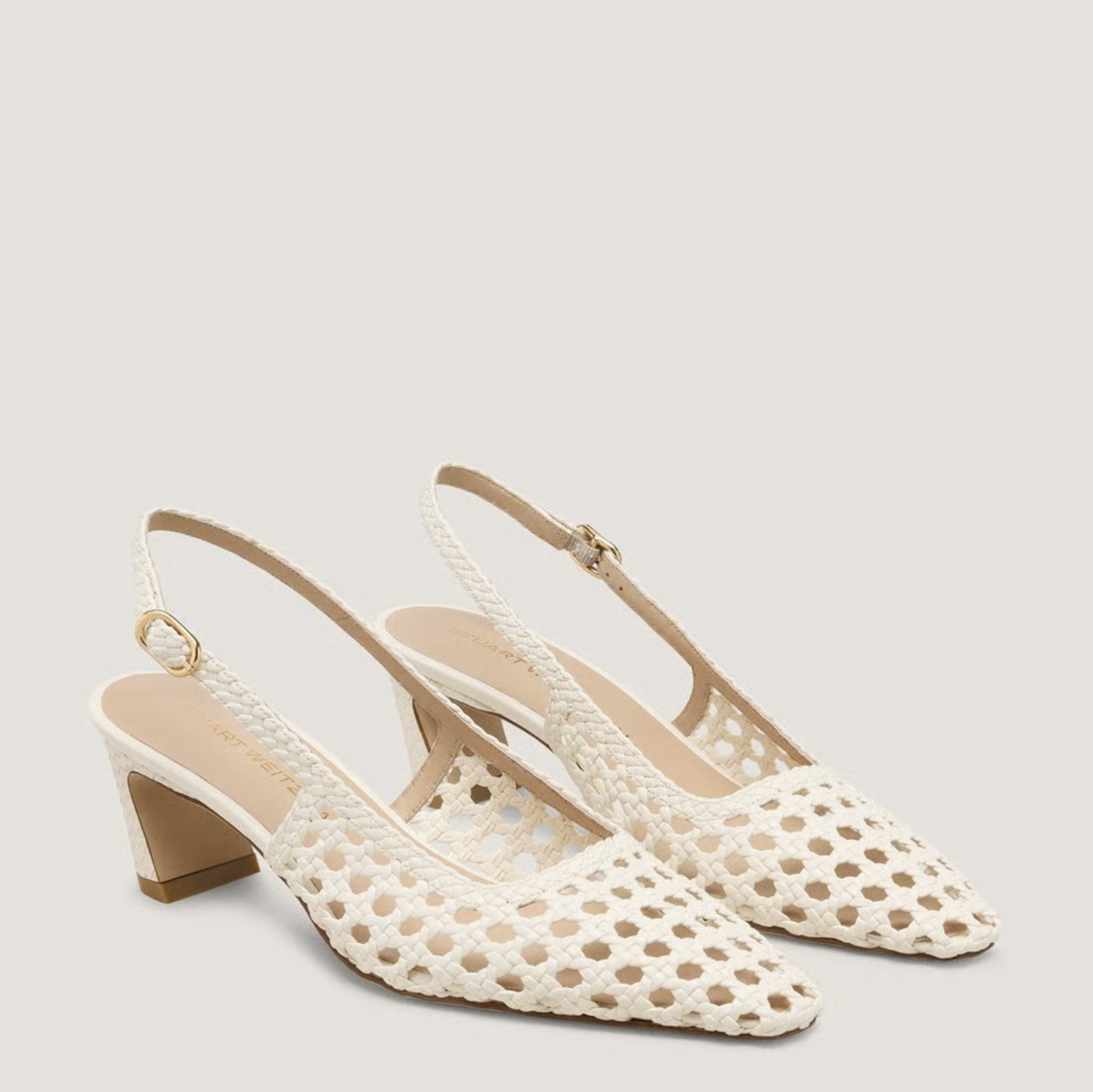 Stuart Weitzman, Stassi Woven Slingback Pump 50