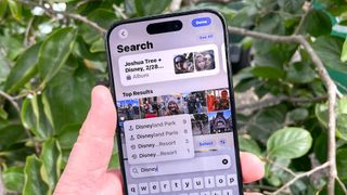 Natural language search on an iPhone 15 Pro running iOS 18.1