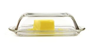 Glass butter dish