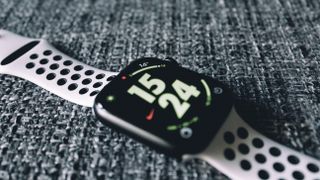 Apple Watch series 8 on a grey surface