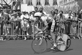 LeMond in 1989. Note his helmet and handlebars.