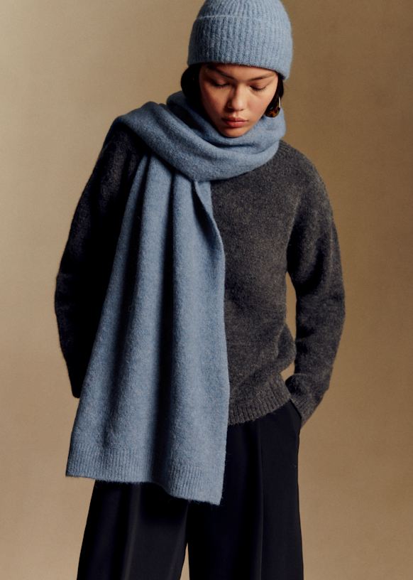 Paul Beanie - Ice Blue  - Baby Alpaca - Sézane