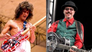 LEFT: Orlando,Florida,USA:VAN HALEN-EDDIE VAN HALEN opening for The Rolling Stones-Tangerine Bowl-Oct. 25, 1981. RIGHT: Les Claypool of Primus performs on stage at the Soundwave Music Festival on March 3rd 2011 in Melbourne, Australia.