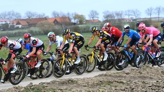 Group of riders during the Gent-Wevelgem cycling race