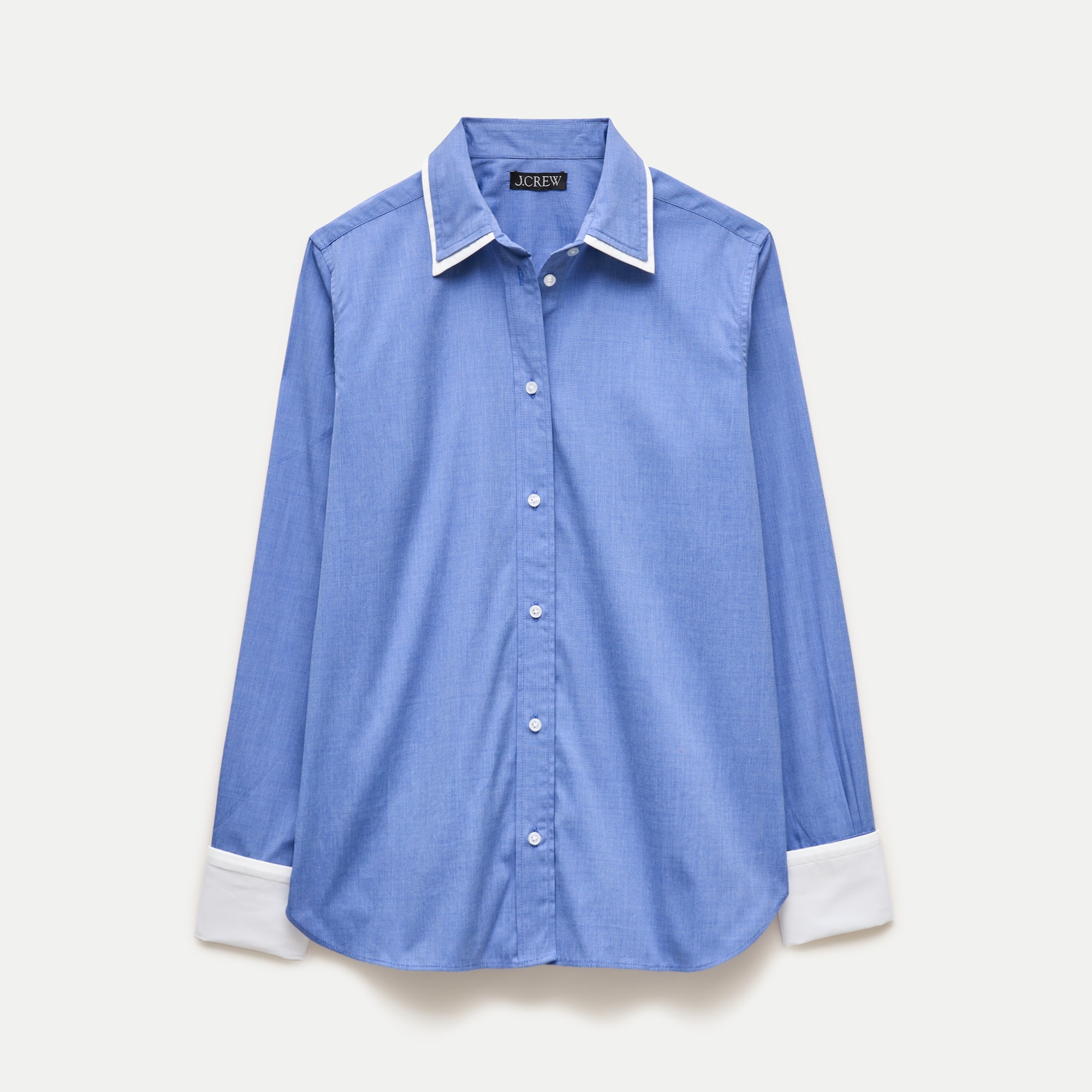 Jules Double-Layer Button-Up Shirt in Greenwich Poplin