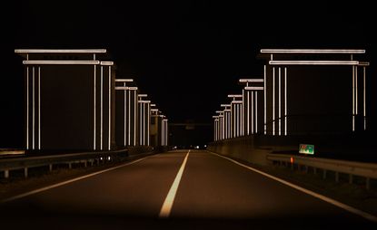 Dutch Afsluitdijk dike a futuristic new entrance