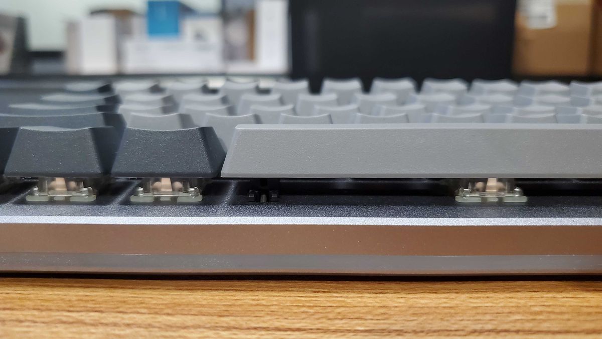 closeup of grey Drop ALT mechanical keyboard