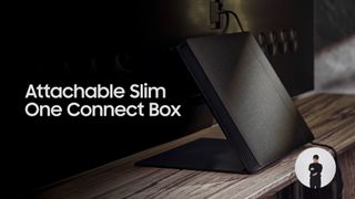 Samsung Slim One Connect Box attached to TV stand