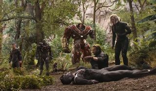 The Avengers reeling from the battle with Thanos