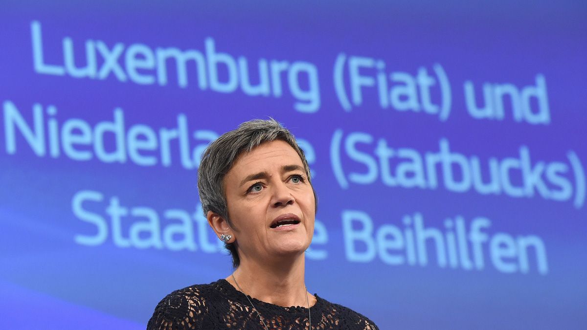 European commissioner for competition Margrethe Vestager holds a press conference on the EU decision to set out a template for recovering unpaid taxes and preventing tax avoidance by multinat