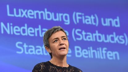 European commissioner for competition Margrethe Vestager holds a press conference on the EU decision to set out a template for recovering unpaid taxes and preventing tax avoidance by multinat