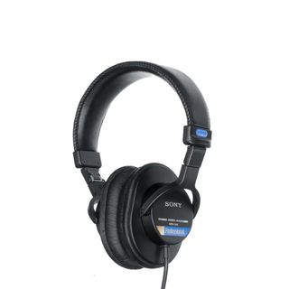 A pair of Sony MDR-7506 studio headphones