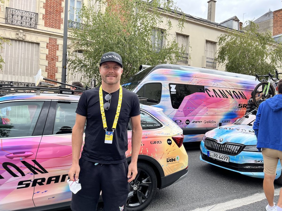 Valtteri Bottas at the Tour de France Femmes