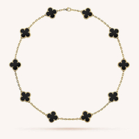 Van Cleef &amp; Arpels Vintage Alhambra gold and onyx necklace, £6,650, Selfridges