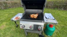 A grilled chicken on the Weber Spirit II E-310 